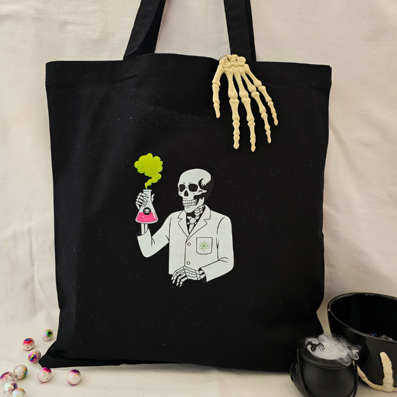 tote bag esqueleto cientifico