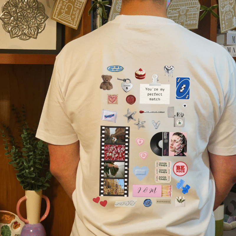 Camiseta Personalizada Collage Love – Tu Historia en una Camiseta (Oversize + Plantilla Editable)