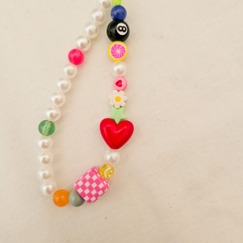 Phone Charm Corazón Rojo – Cute, Colorido y Hecho a Mano